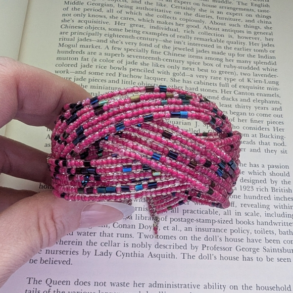Pink and Blue Multi-Strand Beaded Bracelet - Picture 6 of 11